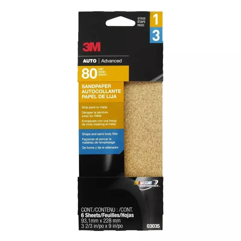 03035 3M Sandpaper Used For Clear Coat/ Fiberglass/ Paint/ Plastic