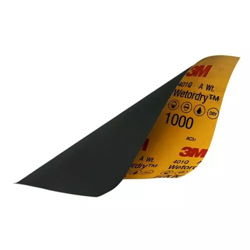 3M Wetordry Sandpaper - 9" x 11"; 1000 Gritl Black; Case of 5 Sheets - 32021