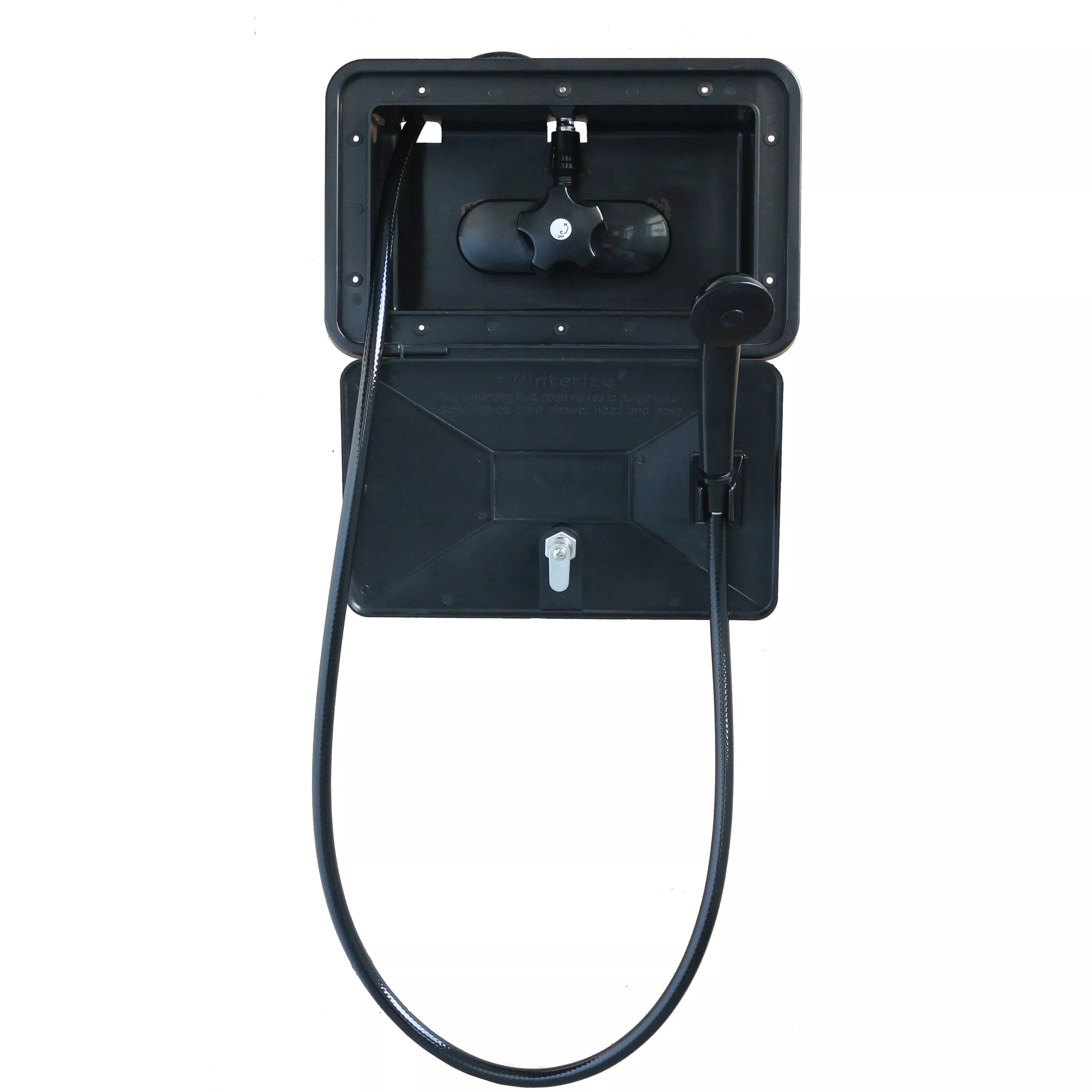 Empire Brass SHWRBOX-1-BLK RV Single Lever Exterior Shower Box Kit - Black