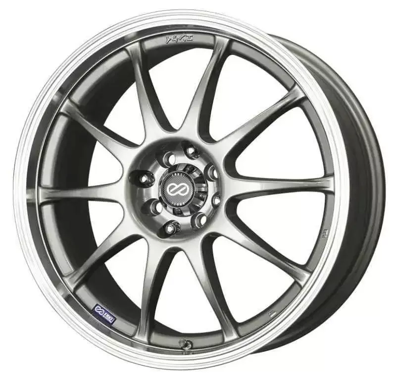 Enkei J10 18×7.5 5×100/114 38mm Offset 72.6mm Bore Dia Silver w/ Machined Lip Wheel