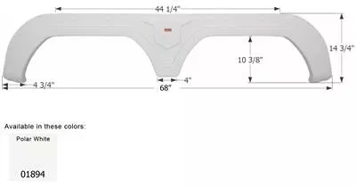 Fender Skirt, Tandem, Cobra, FS1894, Polar White