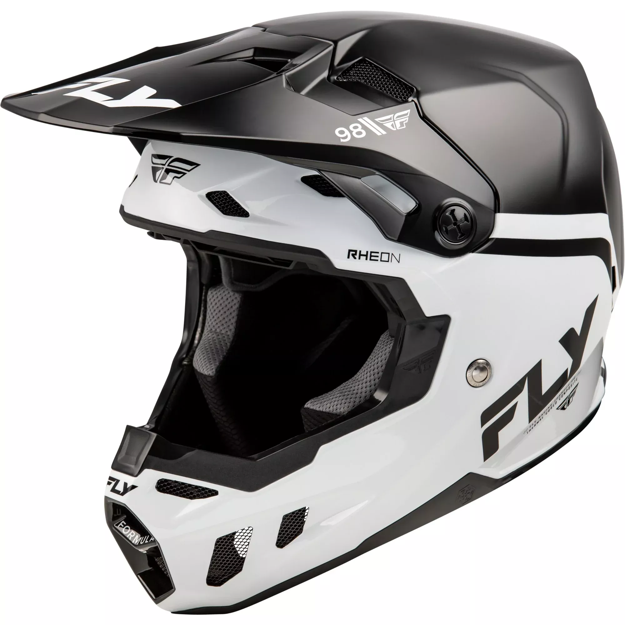 FLY RACING YOUTH FORMULA CC OBJECTIVE HELMET BLACK/WHITE YL - 73-4349YL