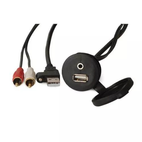 FUSION Audio/ Video Cable; 6.5' Length; Black; With Rubber Seal Cap - 010-12381-00