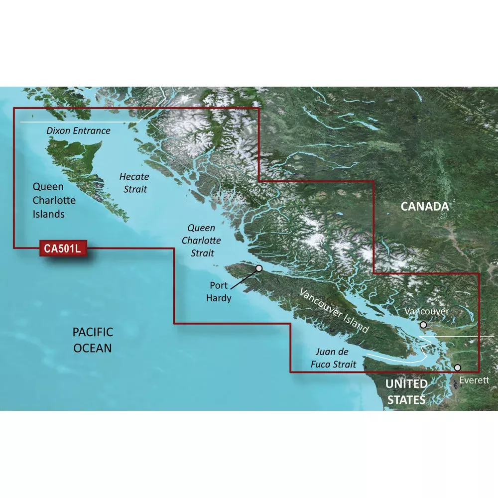 Garmin BlueChart g3 Vision HD – VCA501L – Vancouver Island – Dixon Entrance – microSD/SD 010-C0701-00