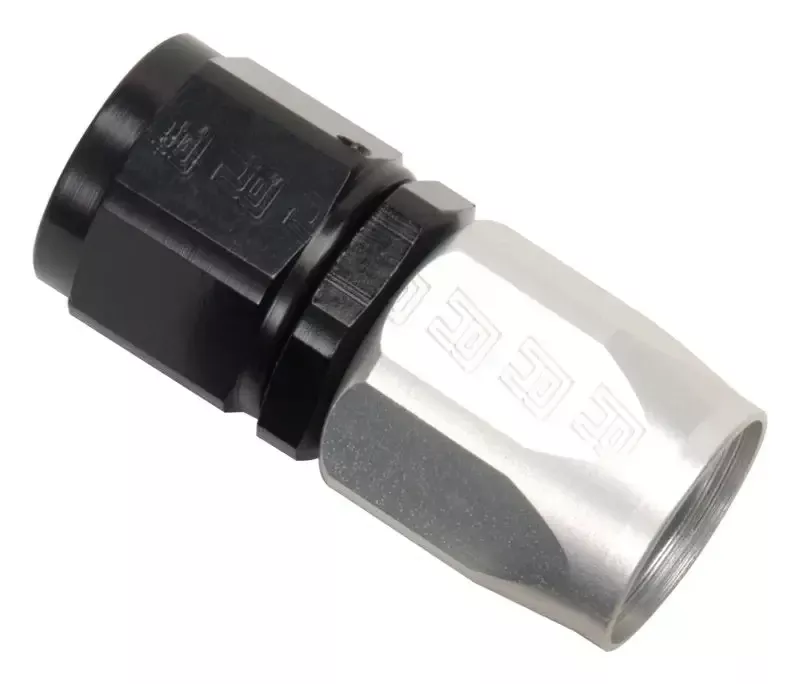 Russell Performance -6 AN Black/Silver Straight Full Flow Hose End – 610023