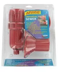 Sewer Hose Connector; EZ Coupler; For Connecting Sewer Hose to Dump Station; Universal Adapter; 90 Degree Elbow and Thread Attachment; (F02-3305VP)