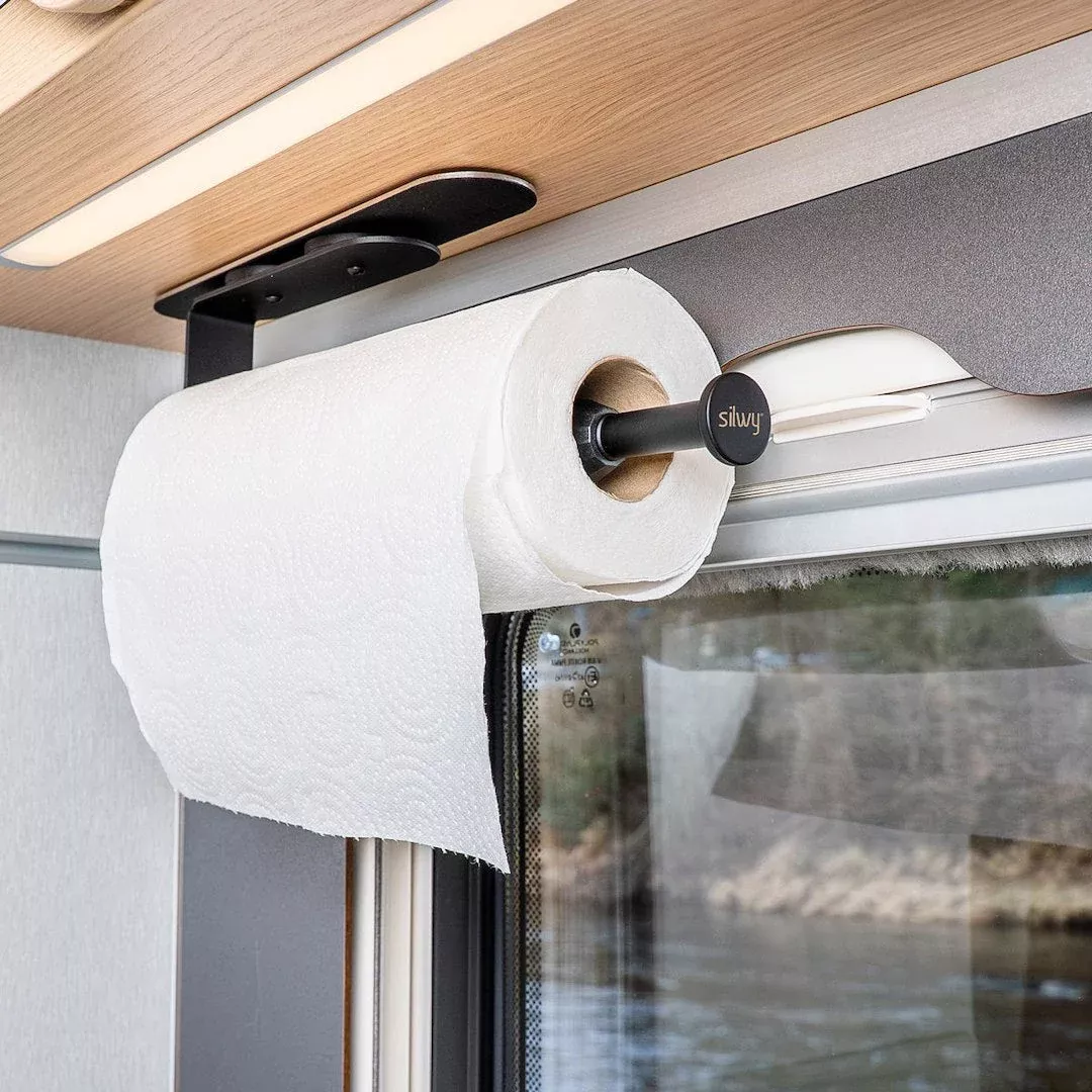 Silwy Magnetic KRH-B-L Paper Towel Holder - Black