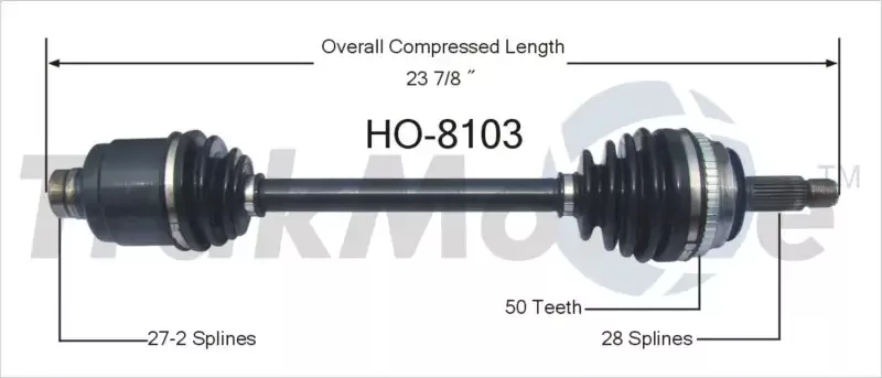 Trakmotive HO-8103 New Cv Axle