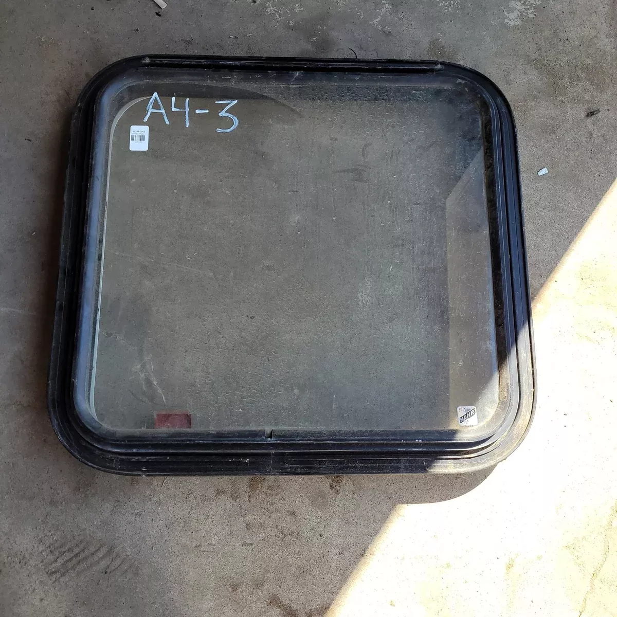 Used Black Radius Emergency Opening Window : 21 1/2 X 24 X 2" D