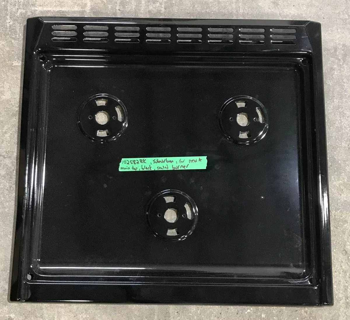 Used Suburban 3-Burner Main Top, Black - 102582BK