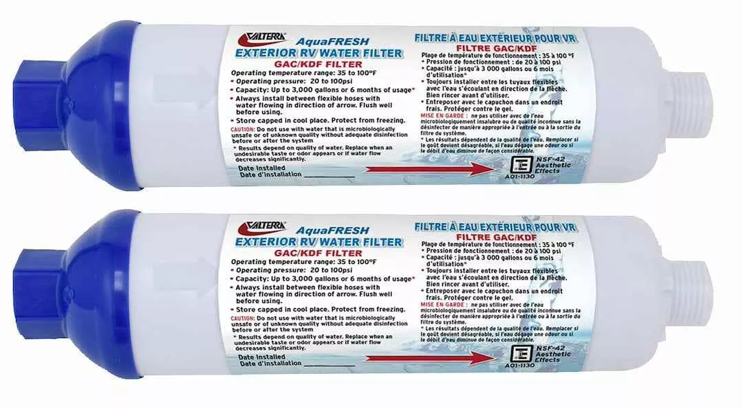 Valterra A01-1132VP Inline Water Filters - Pair - 20 Micron
